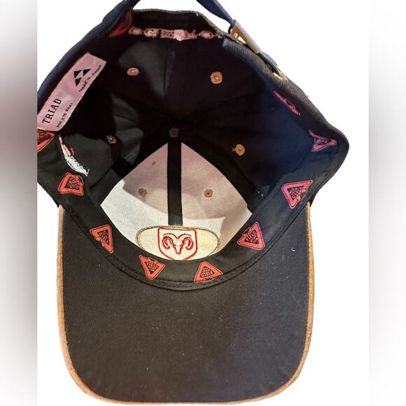 Dodge Rodeo Black Hat with Brown Suede Bill Flag and Dodge Rodeo Logos Snapback - Picture 6 of 6